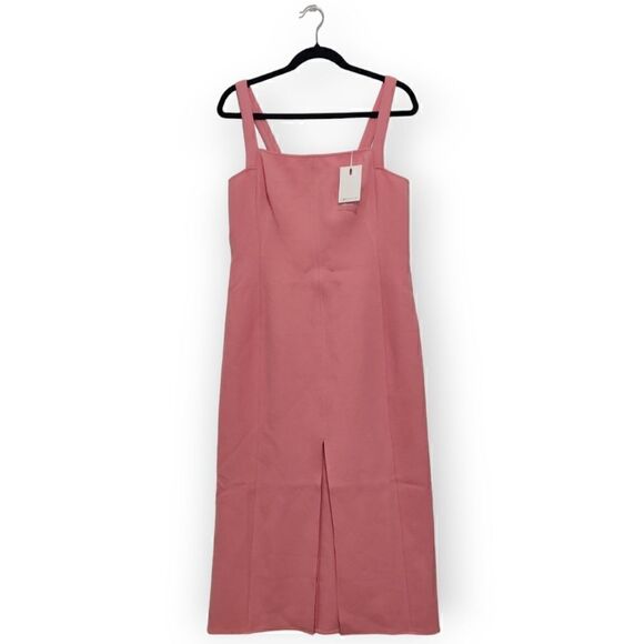 New C/MEO Consumed Split-Front Pink Midi Dress L 8 - Picture 4 of 15